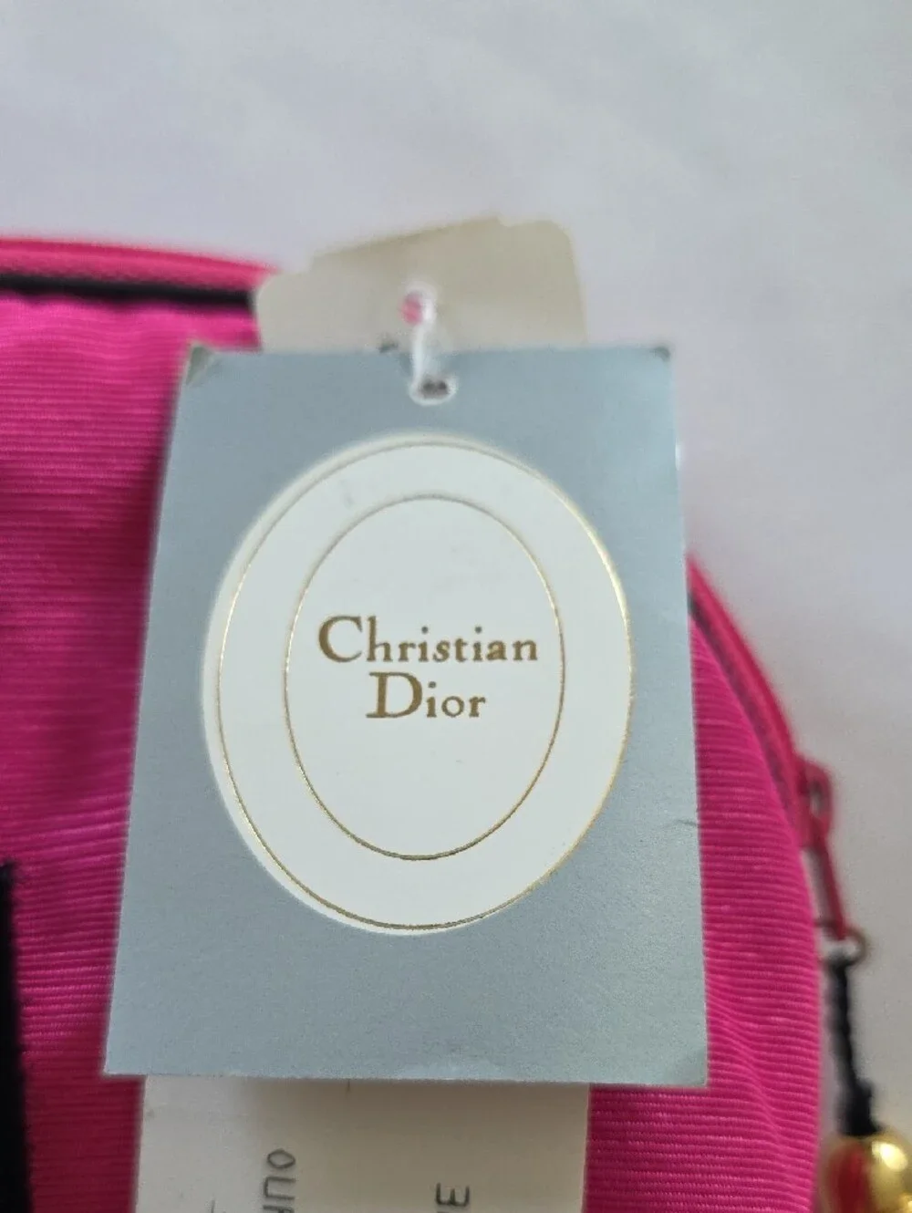 Vintage Rare 80s Authentic Christian Dior Hot Pink Bow & Tassel Lined Bag New